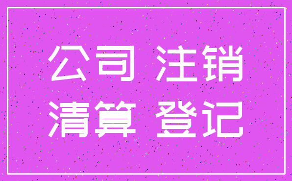公司 注销_清算 登记