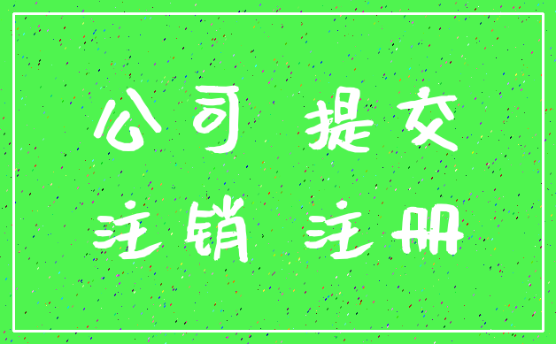公司 提交_注销 注册