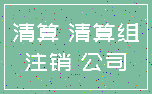 清算 清算组_注销 公司