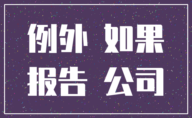 例外 如果_报告 公司