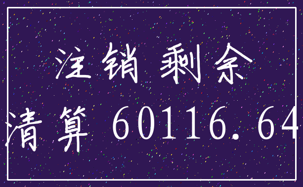 注销 剩余_清算 60116.64