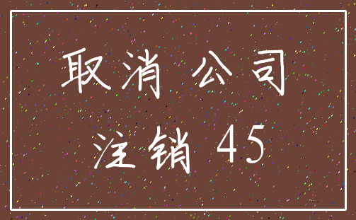 取消 公司_注销 45