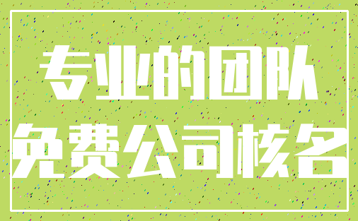 专业的团队_免费公司核名