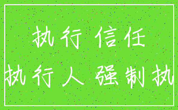 执行 信任_被执行人 强制执行