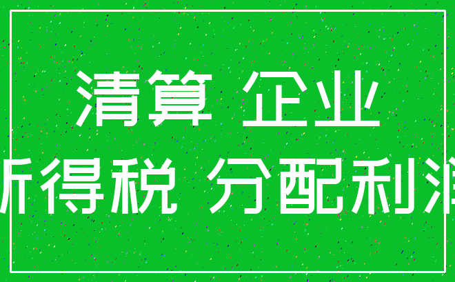 清算 企业_所得税 分配利润