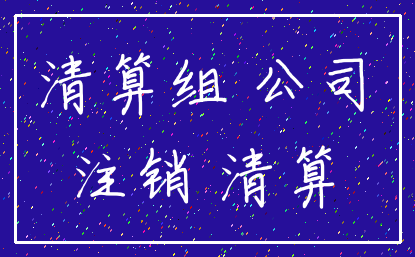 清算组 公司_注销 清算