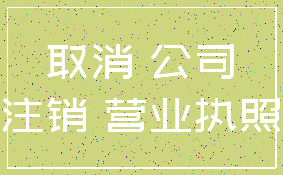 取消 公司_注销 营业执照