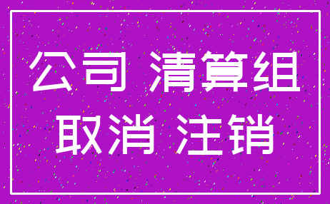 公司 清算组_取消 注销