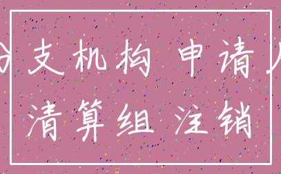 分支机构 申请人_清算组 注销