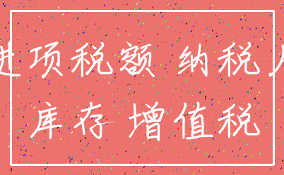 进项税额 纳税人_库存 增值税