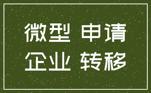 微型 申请_企业 转移
