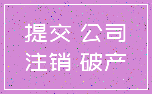 提交 公司_注销 破产