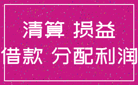 清算 损益_借款 分配利润
