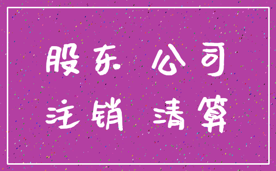 股东 公司_注销 清算