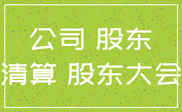 公司 股东_清算 股东大会