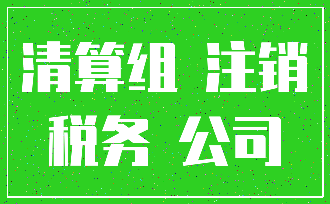 清算组 注销_税务 公司