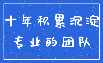 十年积累沉淀_专业的团队
