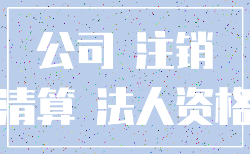 公司 注销_清算 法人资格