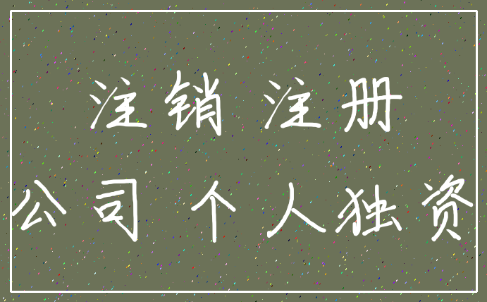 注销 注册_公司 个人独资