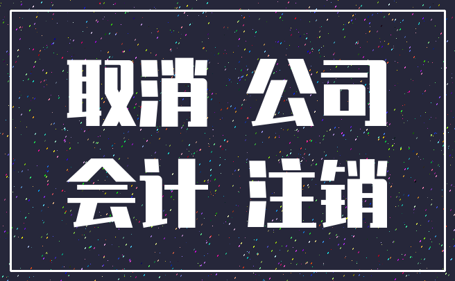 取消 公司_会计 注销