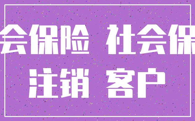 社会保险 社会保障_注销 客户