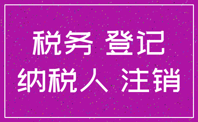 税务 登记_纳税人 注销