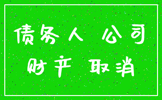 债务人 公司_财产 取消