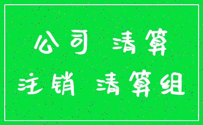 公司 清算_注销 清算组