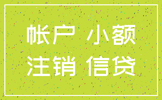 帐户 小额_注销 信贷