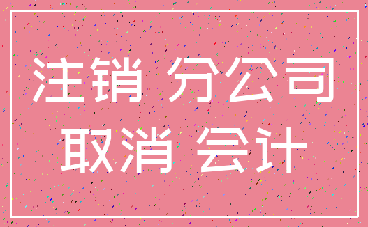 注销 分公司_取消 会计