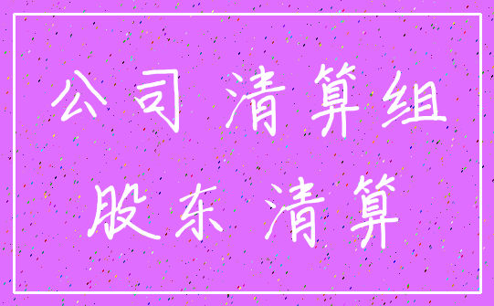 公司 清算组_股东 清算