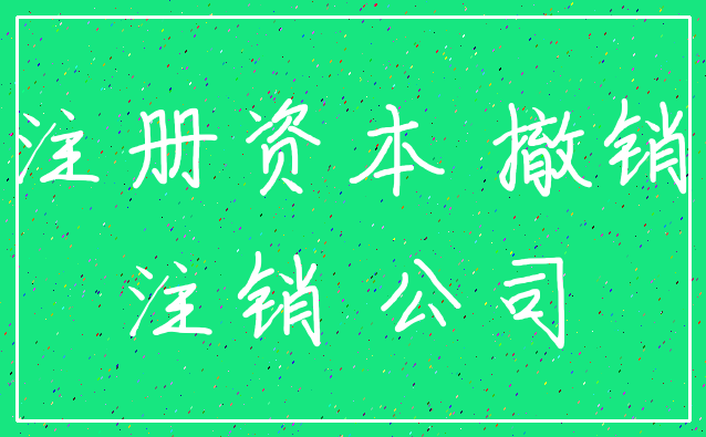 注册资本 撤销_注销 公司