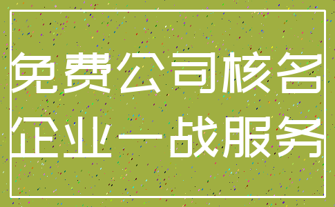 免费公司核名_企业一战服务