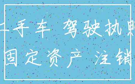 二手车 驾驶执照_固定资产 注销