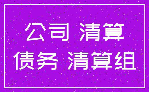 公司 清算_债务 清算组