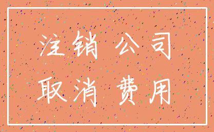 注销 公司_取消 费用