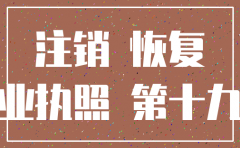 注销公司恢复申请