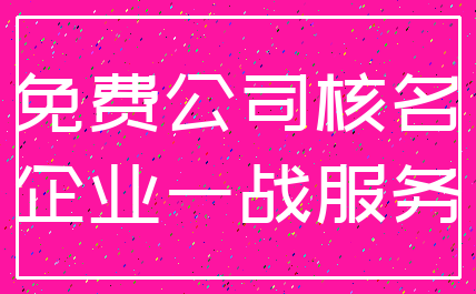 免费公司核名_企业一战服务