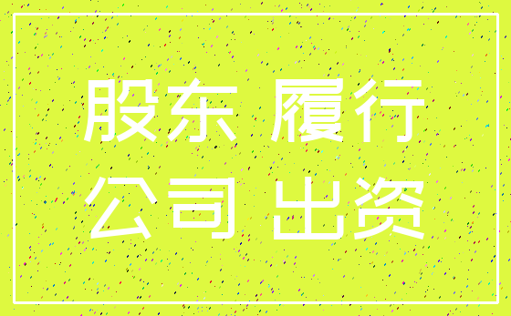 股东 履行_公司 出资