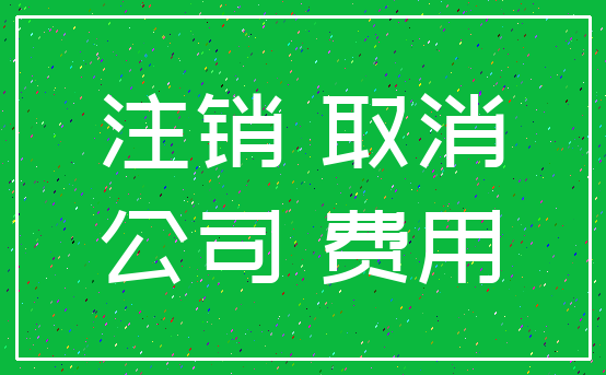 注销 取消_公司 费用