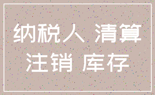 纳税人 清算_注销 库存