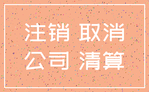 注销 取消_公司 清算