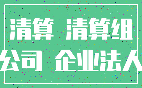清算 清算组_公司 企业法人