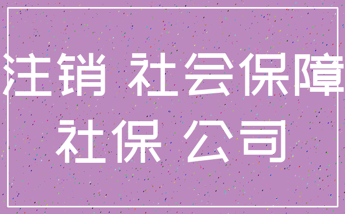 注销 社会保障_社保 公司