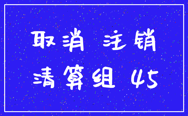 取消 注销_清算组 45