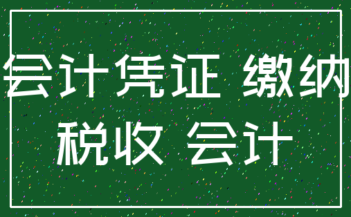 会计凭证 缴纳_税收 会计