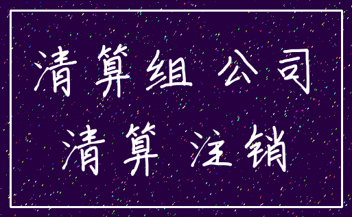 清算组 公司_清算 注销