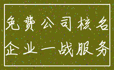 免费公司核名_企业一战服务