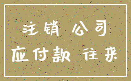 注销 公司_应付款 往来