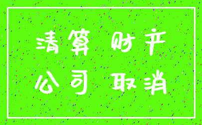 清算 财产_公司 取消